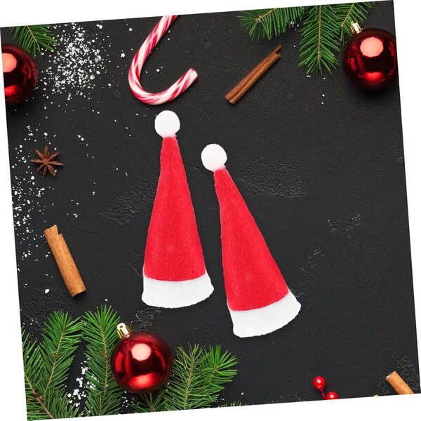Mini cappelli natalizi decorativi per lecca-lecca - set 24 pezzi, design elfo rosso