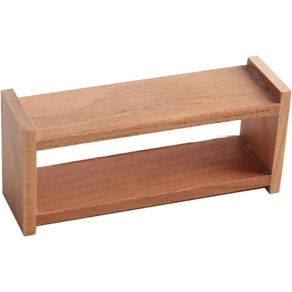 1/12 Holzregal für Puppenhaus, 2 Ebenen, realistische Miniatur