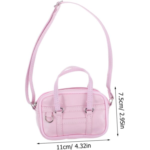 Mini rosa PU-Puppentasche, langlebiges und tragbares dekoratives Accessoire