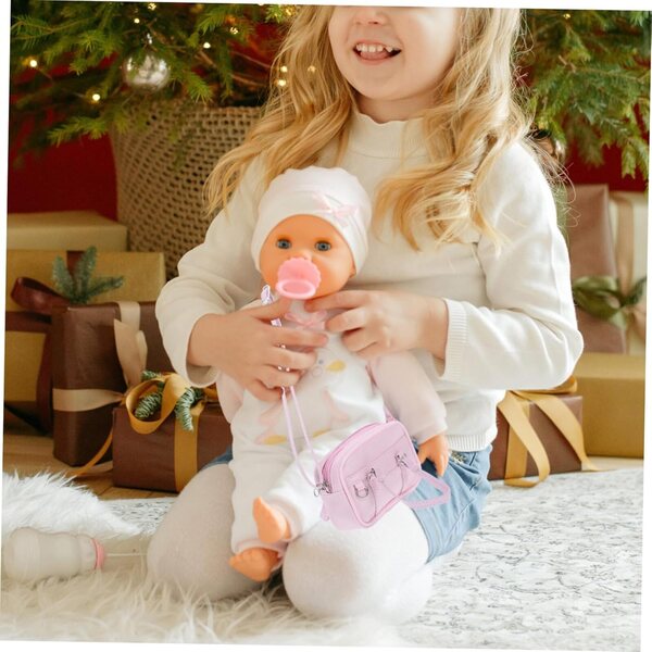 Mini rosa PU-Puppentasche, langlebiges und tragbares dekoratives Accessoire