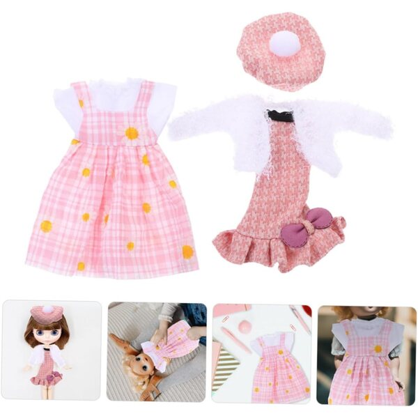 Vesti per Bambole LRXIYODE Set 2 Abiti Rosa e Cappello Elegante 16 cm