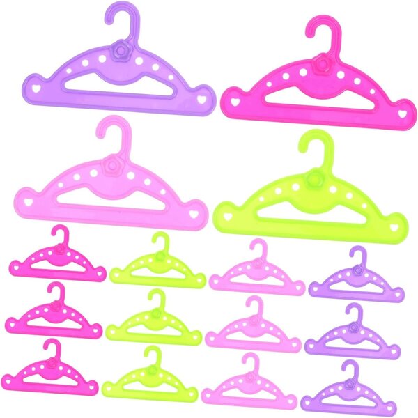 Set 16 Mini Cintres Colorati per bamboles Facili da Usare e Organizzare Vestiti