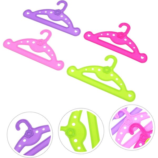 Set 16 Mini Cintres Colorati per bamboles Facili da Usare e Organizzare Vestiti