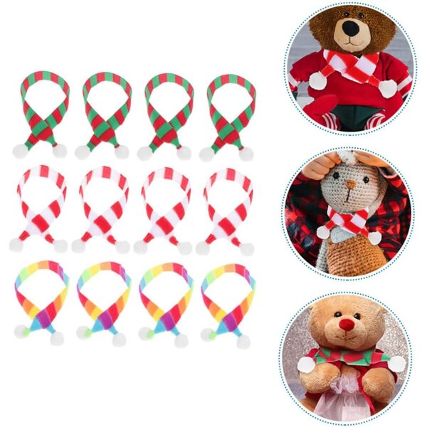 Set 12 Mini Sciarpe Colorate per Bambole e Decorazioni Natalizie Multifunzionali