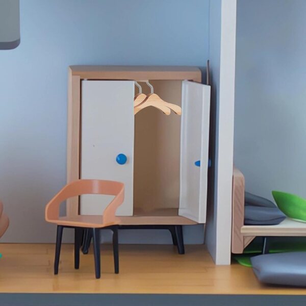 Set 10 Mini Cintres in Legno per Bambole Robusti e Compatti Accessori Miniatura