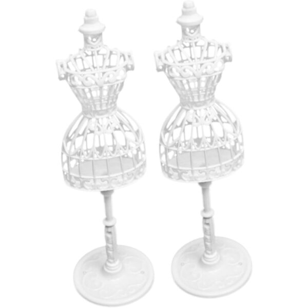 Mini Manichini Porta Abiti per Bambole 2 Pezzi Supporto Stabile per Casa Miniatura
