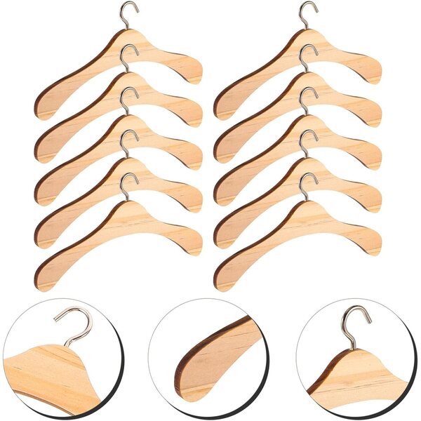 Set mit 10 Miniatur-Holzgürteln für BJD-Puppen – praktische Organisation und einfaches Design