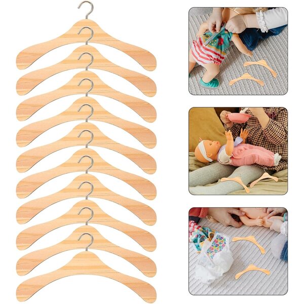 Set mit 10 Miniatur-Holzgürteln für BJD-Puppen – praktische Organisation und einfaches Design