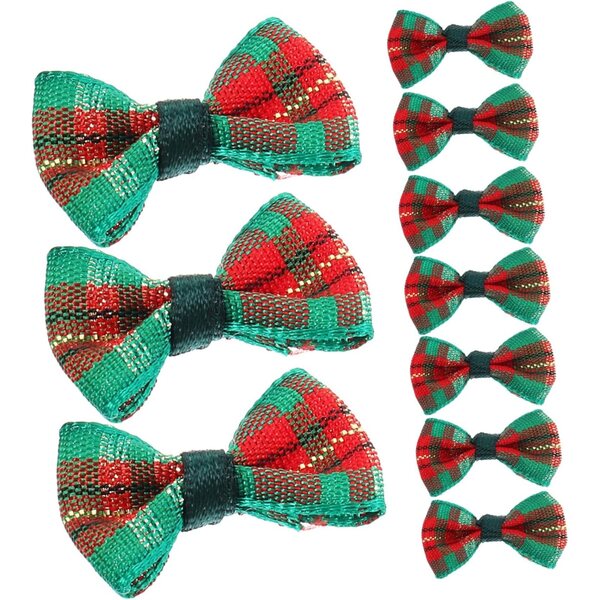 ORFOFE 30 Mini Nodi Decorativi per Artigianato in Tessuto Verde Rosso 2,5x1,7 cm