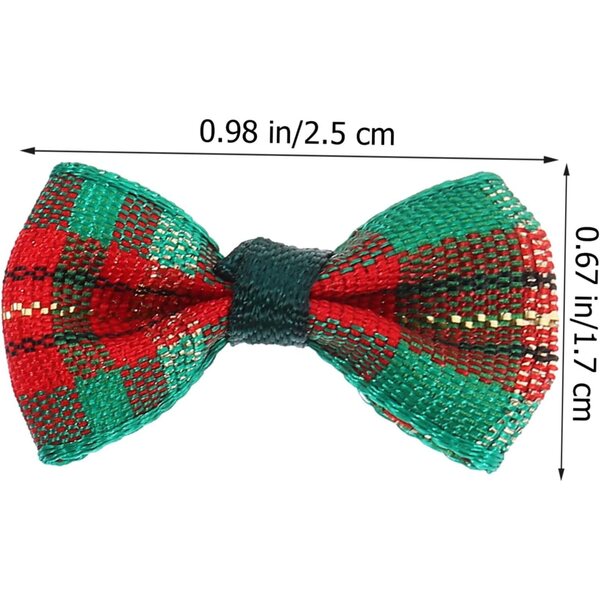ORFOFE 30 Mini Nodi Decorativi per Artigianato in Tessuto Verde Rosso 2,5x1,7 cm