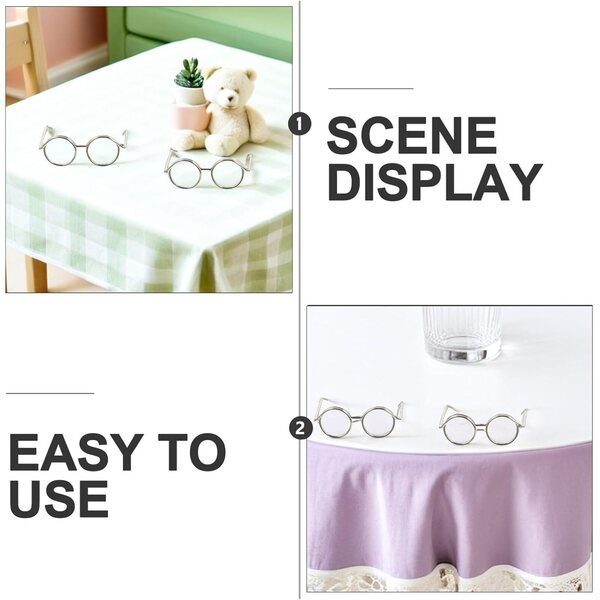 Set 12 Mini Occhiali Senza Lenti per Bambole in Rame Placcato Oro e Rosa - WEKAMOS