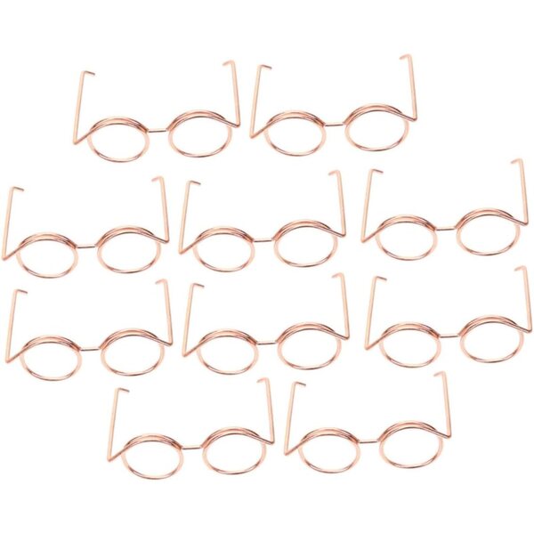 Set 15 Mini Lunettes da bambole in Metallo Oro Rosa, Accessori Eleganti e Resistenti
