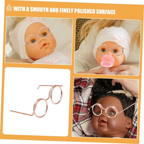 Set 15 Mini Lunettes da bambole in Metallo Oro Rosa, Accessori Eleganti e Resistenti