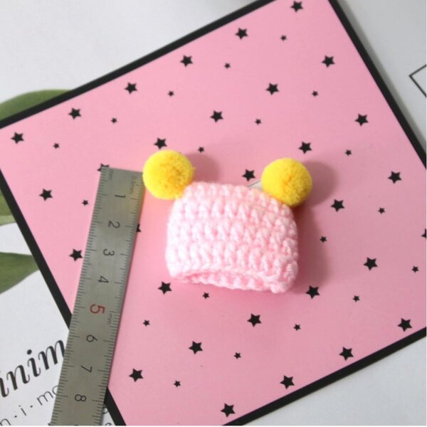 ORFOFE 12 mehrfarbige Mini-Strickmützen für Puppen und Bastelarbeiten