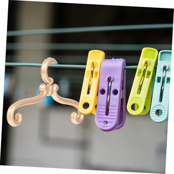 Set 25 Mini Cintres in Lega di Zinco Colorati per Abiti di Bambole e Miniature