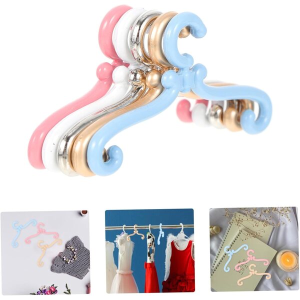 Set 25 Mini Cintres in Lega di Zinco Colorati per Abiti di Bambole e Miniature