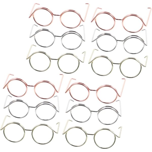 Set 12 Montature Miniature in Rame per Occhiali da Bambola Resistenti e Decorativi
