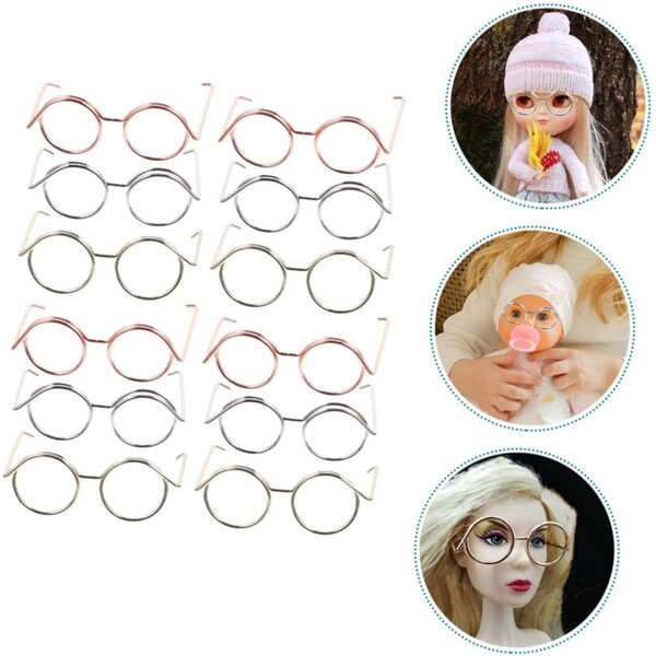 Set 12 Montature Miniature in Rame per Occhiali da Bambola Resistenti e Decorativi