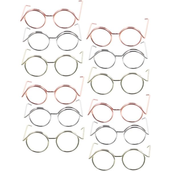 Set 12 Montature Miniature in Filo di Rame per bambole 3,5x2,4 cm - Accessori senza Lenti