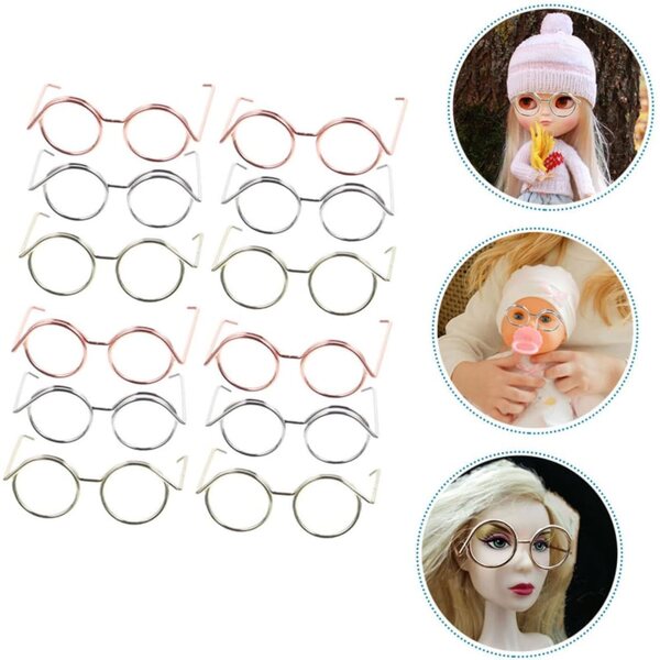 Set 12 Montature Miniature in Filo di Rame per bambole 3,5x2,4 cm - Accessori senza Lenti