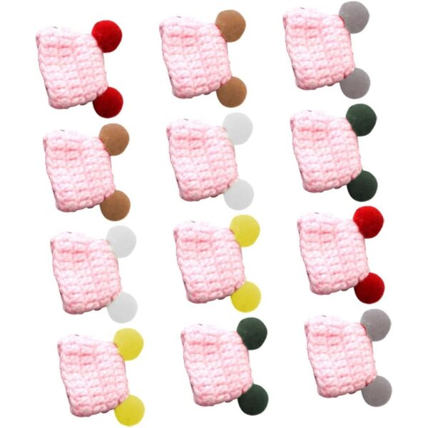 12 Mini Cappellini Multicolori in Lana per Decorazioni DIY e Accessori Artigianali