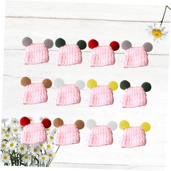 12 Mini Cappellini Multicolori in Lana per Decorazioni DIY e Accessori Artigianali