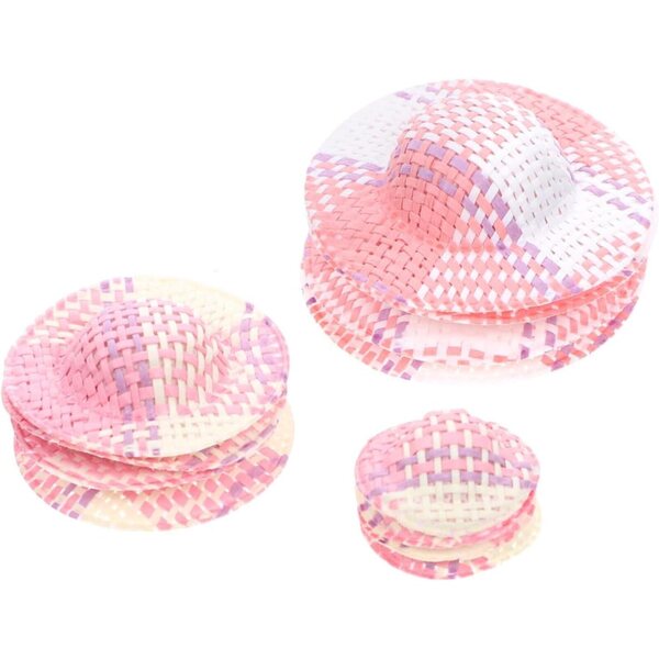 12 Mini Cappelli a Righe Colorati per Bambole Accessori DIY Costume e Decorazione