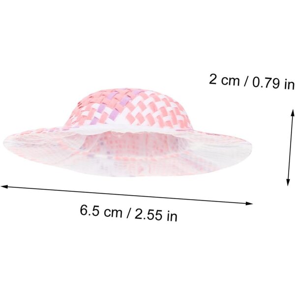 12 Mini Cappelli a Righe Colorati per Bambole Accessori DIY Costume e Decorazione