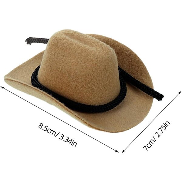 Set 4 Mini Cappelli da Cowboy per Bambole - Accessori Western per Feste e Decorazioni