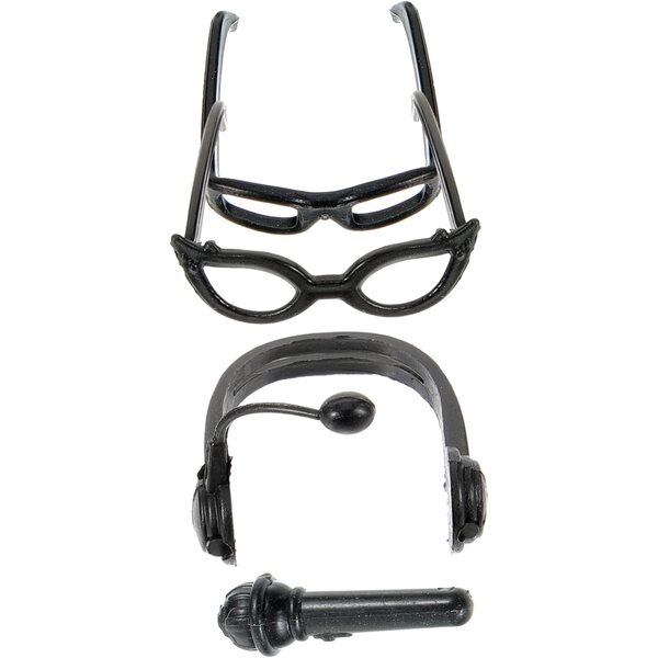 Miniature Casque e Occhiali per Bambole Accessori DIY in Plastica Nero Rock 4cm