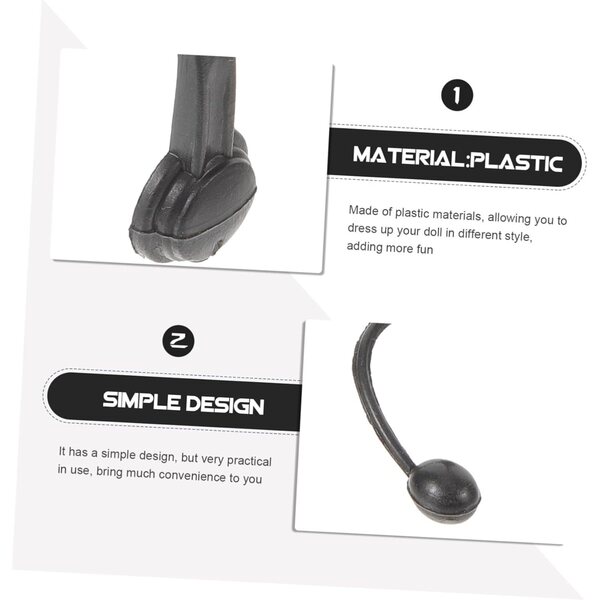 Miniature Casque e Occhiali per Bambole Accessori DIY in Plastica Nero Rock 4cm