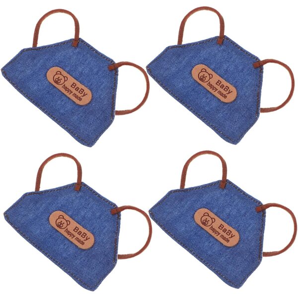 Set mit 4 Mini-Jeanstischchen für Puppen – Vintage-Modeaccessoires für Puppenhäuser