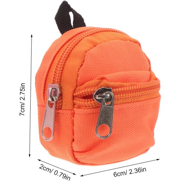 Set 6 Mini Zainetti per Bambole, Accessori Gioco Scuola in Tessuto Colorati