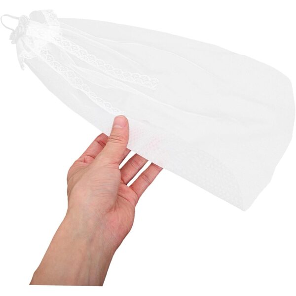 Voile da Sposa per Bambole in Tulle e Pizzo Mini Accessorio Elegante 37,5x7 cm