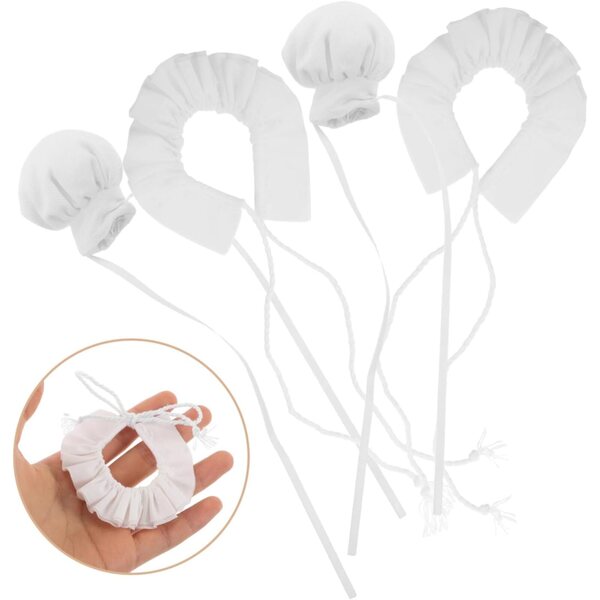Set mit 2 Mini-Kochhauben für Puppen, Hüte und Küchenschals aus Stoff