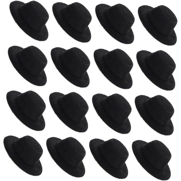 ORFOFE Set 40 Mini Cappelli a Cilindro Neri per Decorazioni e Accessori DIY