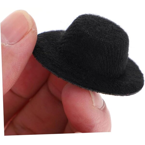 ORFOFE Set 40 Mini Cappelli a Cilindro Neri per Decorazioni e Accessori DIY