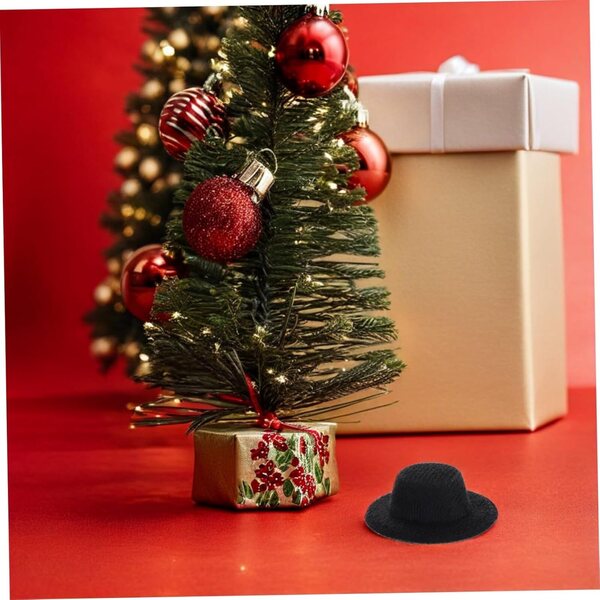 ORFOFE Set 40 Mini Cappelli a Cilindro Neri per Decorazioni e Accessori DIY