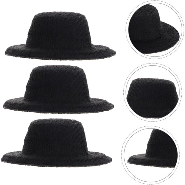 ORFOFE Set 40 Mini Cappelli a Cilindro Neri per Decorazioni e Accessori DIY