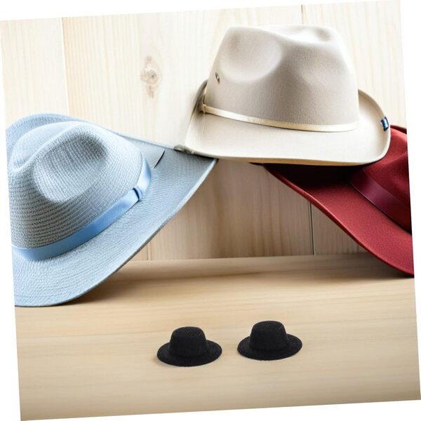 ORFOFE 40 mini cappelli a cilindro neri per bambole e decorazioni festive