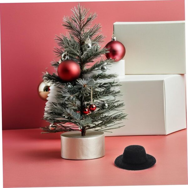 ORFOFE 40 mini cappelli a cilindro neri per bambole e decorazioni festive