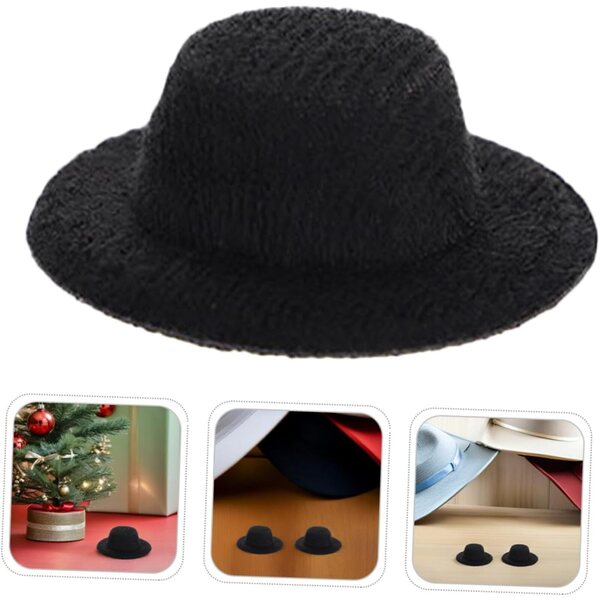 ORFOFE 40 mini cappelli a cilindro neri per bambole e decorazioni festive