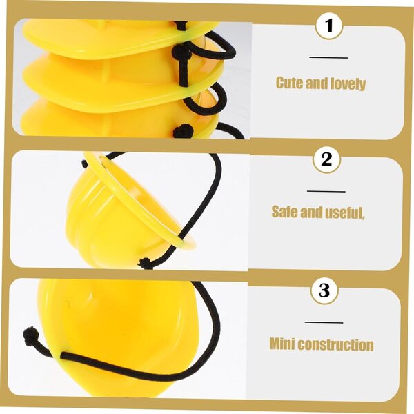 Set da 4 Mini Caschi di Sicurezza Gialli per Bambole in Plastica, Accessori Creativi