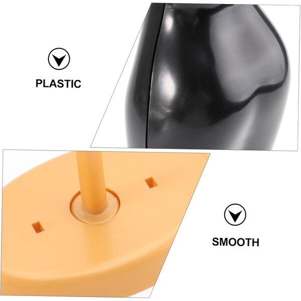 Set 6 Supporti per Abiti di Bambole in Plastica Nero Dorato, Organizer e Espositore Decorativo