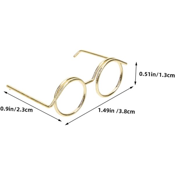 Mini occhiali dorati per bambole 15 pezzi in metallo - accessori cosplay e decorazioni