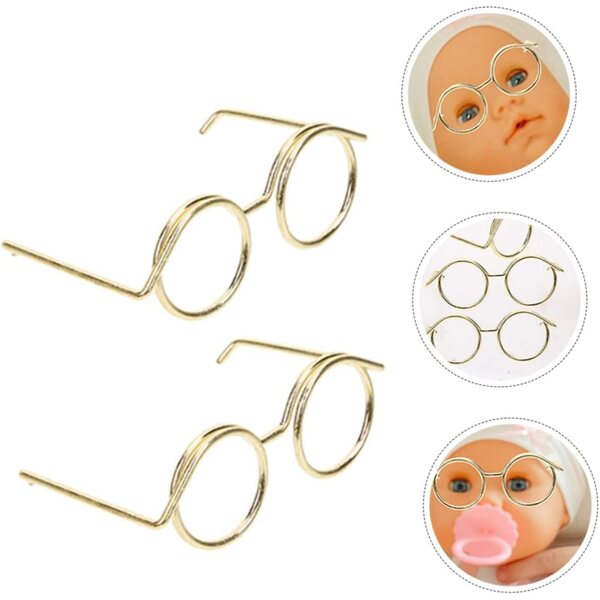 Mini occhiali dorati per bambole 15 pezzi in metallo - accessori cosplay e decorazioni