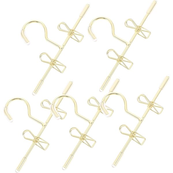 Set 5 Cintre Miniature in Ferro Dorato per Abiti di Bambole, Realistici e Pratici