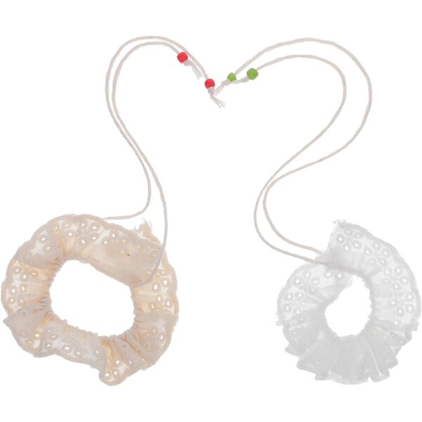 Sewroro 4 Collari Miniature in Pizzo Vintage per Bambole - Colletto Decorativo in Poliestere