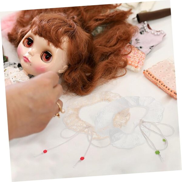Sewroro 4 Collari Miniature in Pizzo Vintage per Bambole - Colletto Decorativo in Poliestere