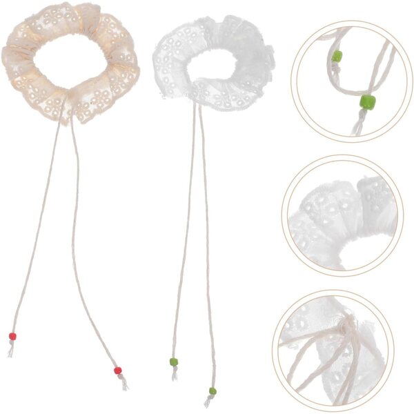 Sewroro 4 Collari Miniature in Pizzo Vintage per Bambole - Colletto Decorativo in Poliestere